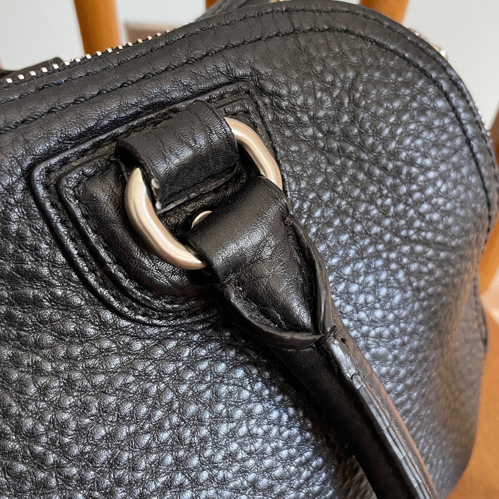 Cole Haan Structured Black Pebbled Leather Satchel Handbag - Picture 10 of 16